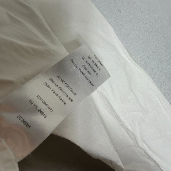 Anne Fontaine LADIES BLOUSE 42 10 WHITE CREAM EYELET CROCHET SHEER BUTTON UP - Picture 5 of 14